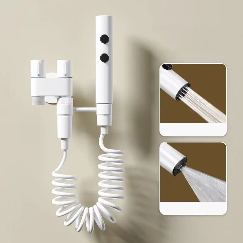 Hygienic Shower for Bathroom Toilet Bidet Shower Head Double Outlets Angle Valve Sets of Bathroom Accessories Bidet Toilet Seat