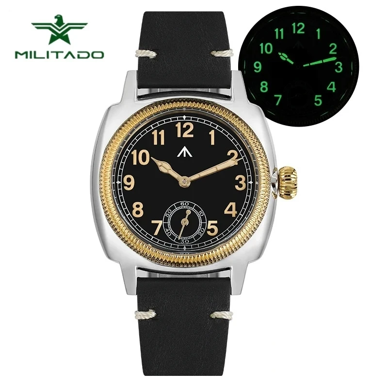 Militado ML03 Quartz Watch Men VD78 Quartz Movement Watches 316L Stainless Steel Square Case Domed Sapphire Crystal Wristwatch