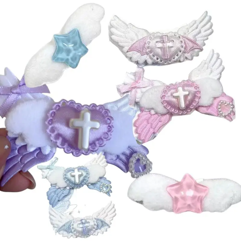 2/3 Stück Y2K Harajuku Haarspangen Gotische Herz-Engelsflügel Haarclips Damen Schmuck Punk Mode Haarklammern DIY Lolita Haaraccessoires – Detail 4