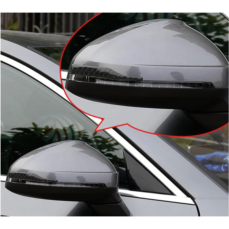 2pcs/pair Car Styling Carbon Fiber Anti-Collision Strips Case For Bmw A3 A4L A6L A5 Q2L Q5 Q3 Rearview Mirror Car-Styling