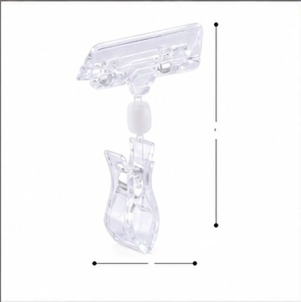 25Pcs Transparent Universal Double Head Clamp Shelf Clip Rack Clip for Shops Retail Stores Supermarkets Shelf Clamp