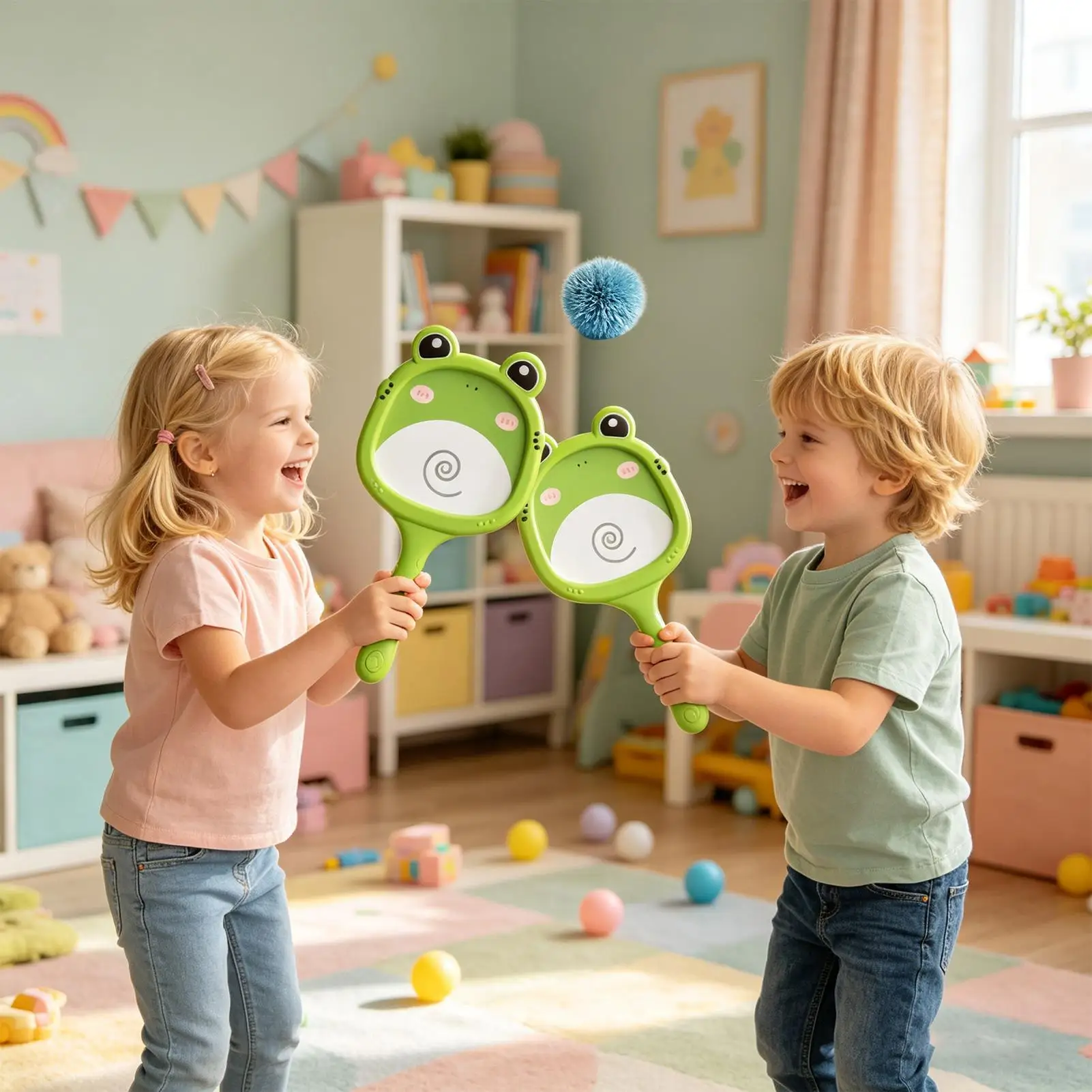 

Kids Tennis Racket Frog Shape Sports Racquet Tennis Rackets for Indoor Outdoor Beach Playground Garden Yard Boys Girls