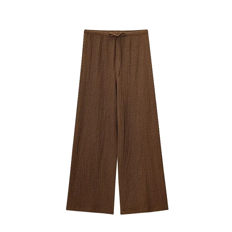 Muyer conjuntos de calças femininas verão outfit calças de perna larga conjuntos para mulher 2 peças manga curta colheita topo mulher calças de férias ternos