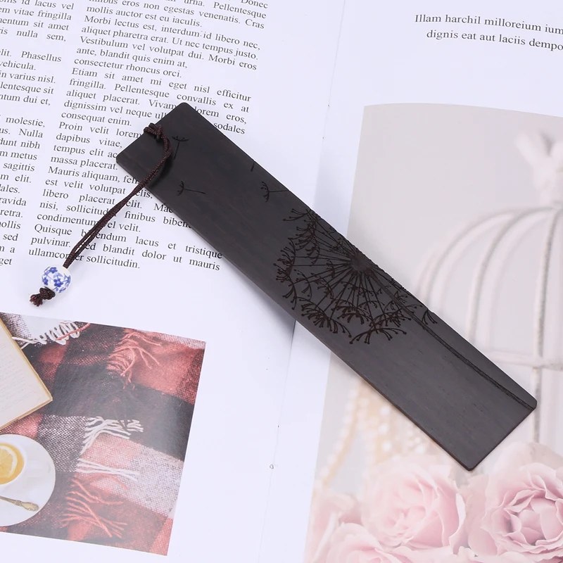 Handmade Natural Wooden Bookmark Gift Box Set,Dandelion Pattern,A Unique Gift For Teachers, Students, Women, Dads, Men