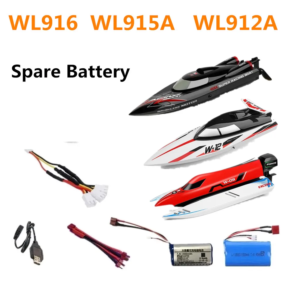 Bateria wl916 barco 7.4v 1500mah/3000mah/3 em 1 linha apropriada wl916 wl915a bateria wl912a parte bateria