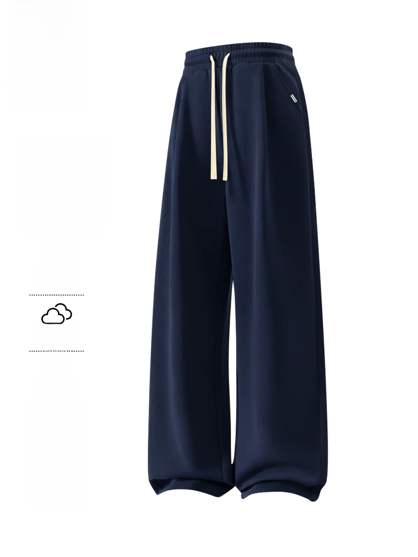 

Men's Loose Straight Leg Cotton Feel Casual Pants k Blue Spring 2026 American Casual Sle Polyester Cotton Blend