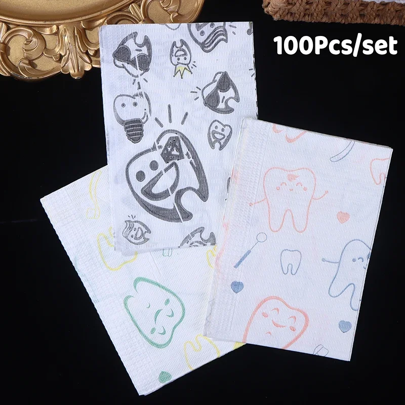 

125pcs Disposable Dentistry Clean Pad Dental Chest Towel Dental Piercing Bibs Waterproof Medical Paper Patient Disposable Napkin