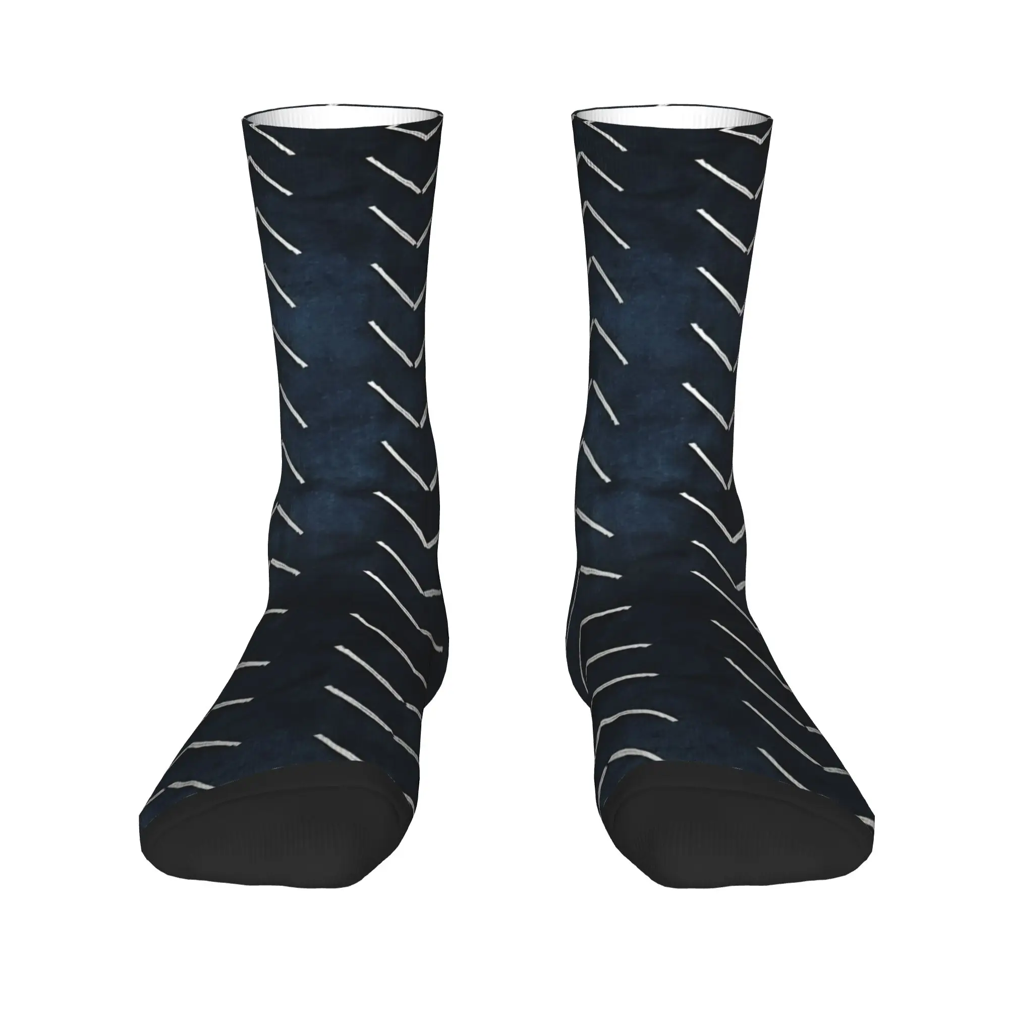 African Mud Cloth Boho Arrows White And Navy Blue   Socks  Trendy Stockings Men Breathable Socks Spring Printed Non Slip Socks