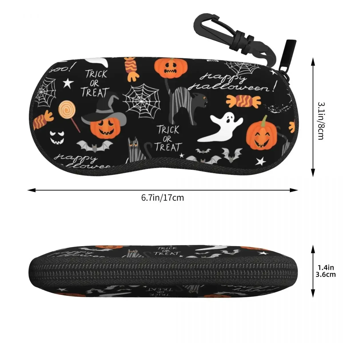 Custom Halloween Pumpkin Ghost Cats Shell Eyeglasses Protector Cases Fashion Sunglass Case Glasses Pouch