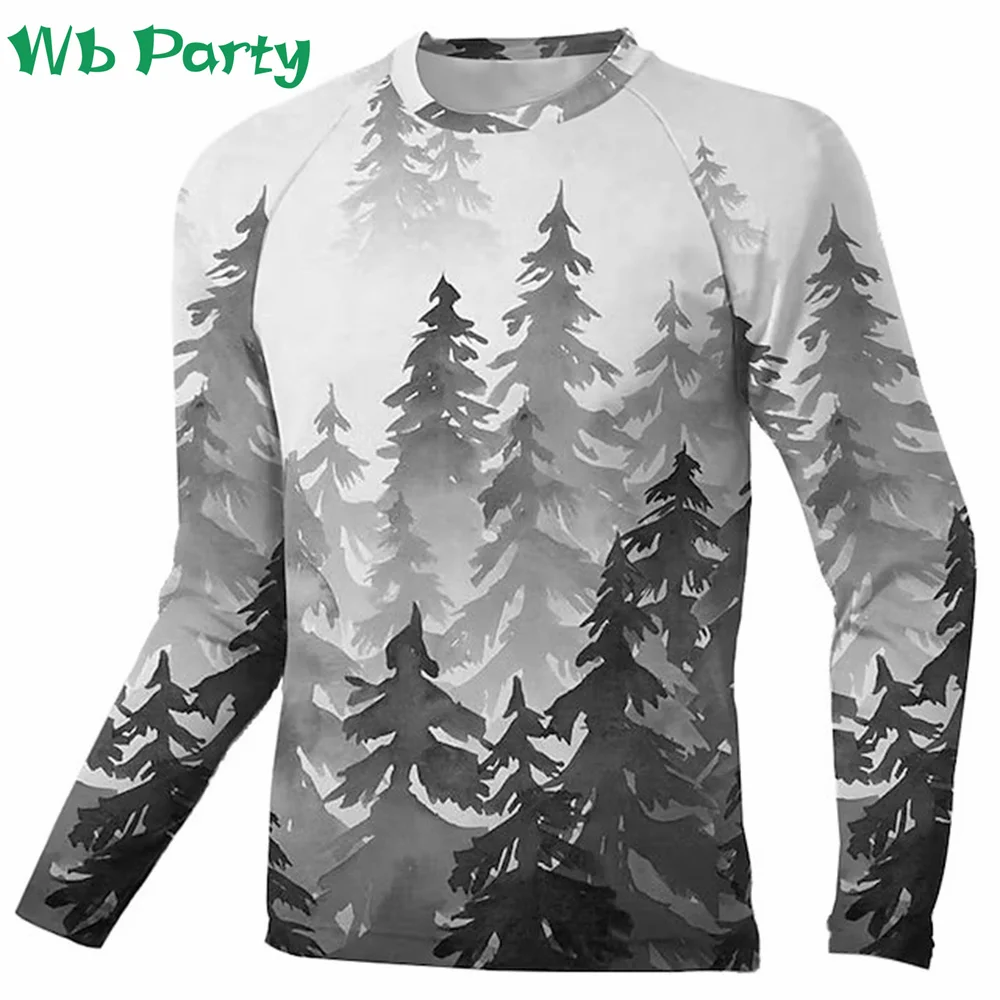 Men's Outdoor Cycling Clothing Simple Pattern Printing Fashion Men's Clothing Simple Graphic T shirts Men's Long Sleeve T-shirt