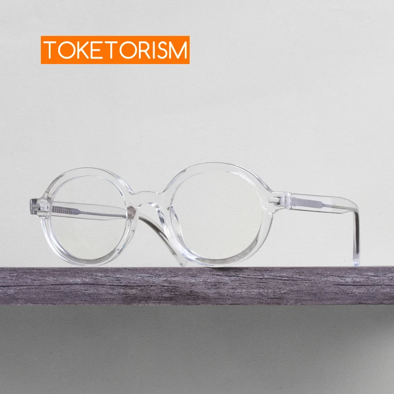 Toketorism Fashion Transparent Eyeglasses Round Women's Glasses Anti Blue Light Men's Eyewear 2902