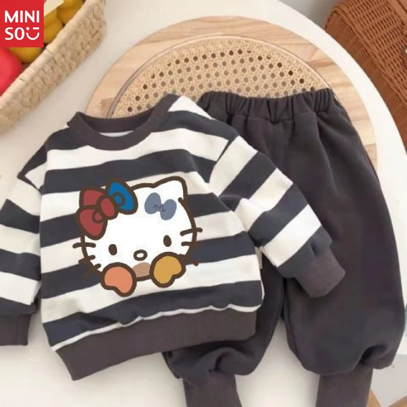 

Miniso Kids' 2-Piece Hoodie Set | 2025 Trendy & Cute Outfit for Boys & Girls, Spring Autumn Style