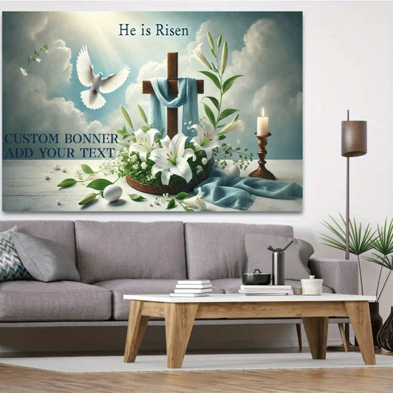 VIKAMA Oster-Banner Wandteppich Wohnzimmer Religiöse Dekoration Innen- und Außendekoration Banner
