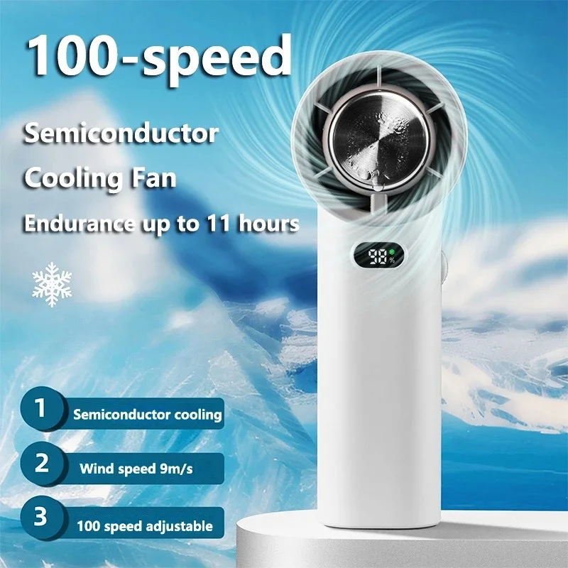 Handheld Turbo Jet Fan 100 Wind Portable Ice Cold Fans Brushless Motor Wind High Speed Duct Cold Violent Blower 3600mAh New