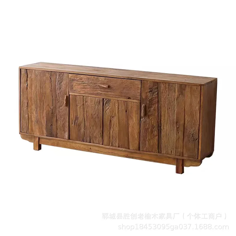 

Old elm dining side cabinet B & B floor-to-ceiling locker tea set tea cup storage rack entrance display storage cabinet bucket c