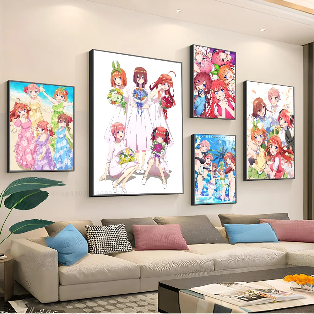 1pc Quintessential Quintuplets Poster Stickers Art Wall Murals Decor Game Room Decor Gifts Kawaii HD Painting Cat Cars