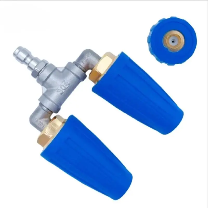 High Pressure Cleaner Rotating Twin Turbine Nozzle 360 Degree Rotating Turbo Head Spray Nozzle for High Pressure Washers Cleaner