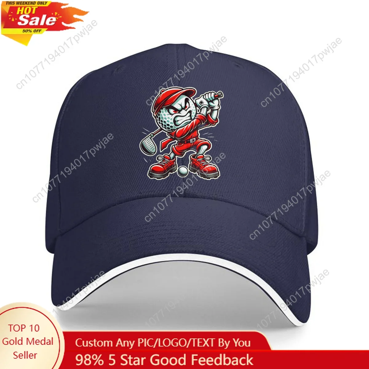 Gorra Trucker Transpirable para Hombre con Diseño Gole - Gorra de Béisbol Casual Ligera y Ajustable, Gorra de Golf, Gorra Tipo Dad para Actividades al Aire Libre