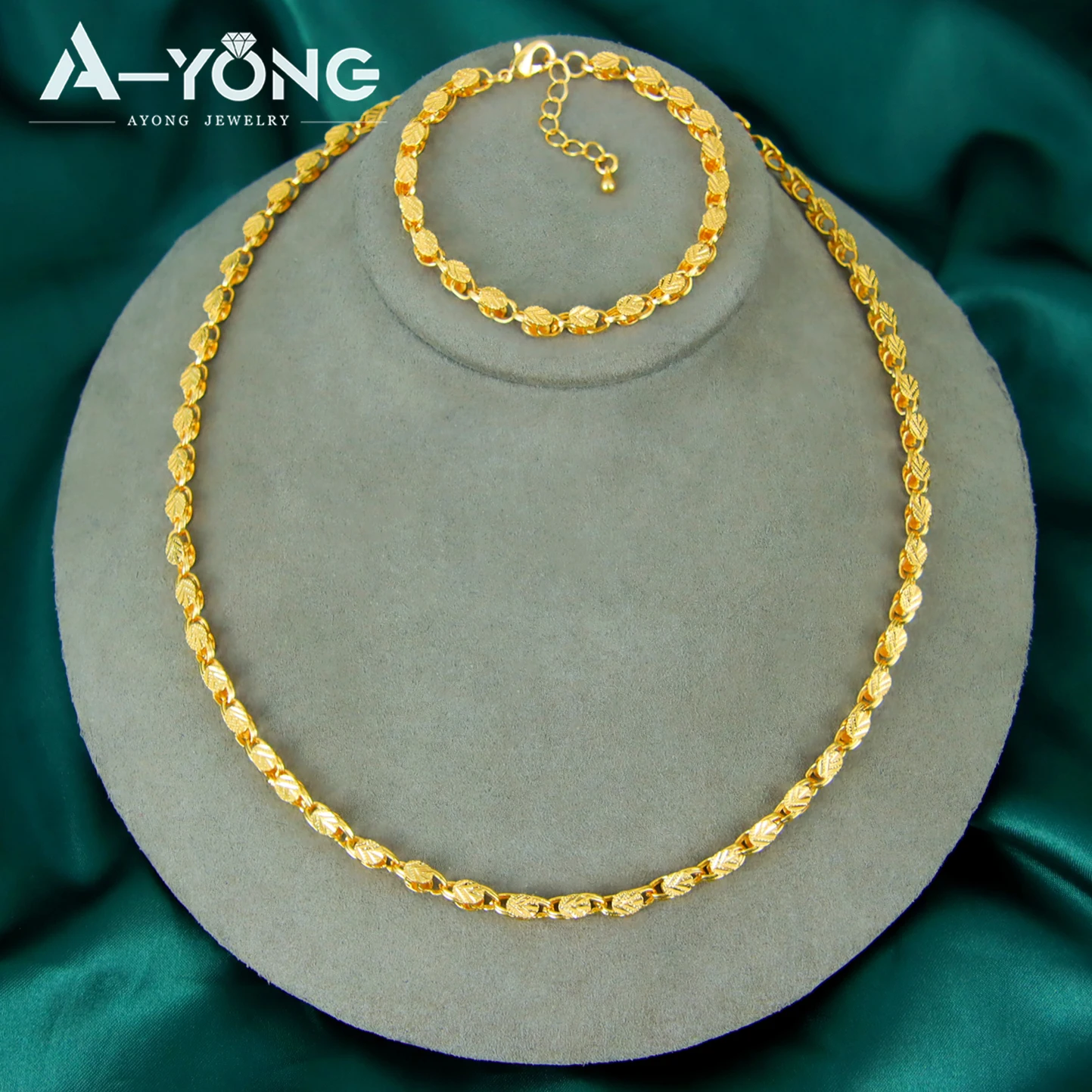 Luxury Dubai Gold Wedding Jewelry Set 21k Gold Plated Italian Fashion Necklace Bracelet Moroccan Women Vintage Marry Jewelrys
