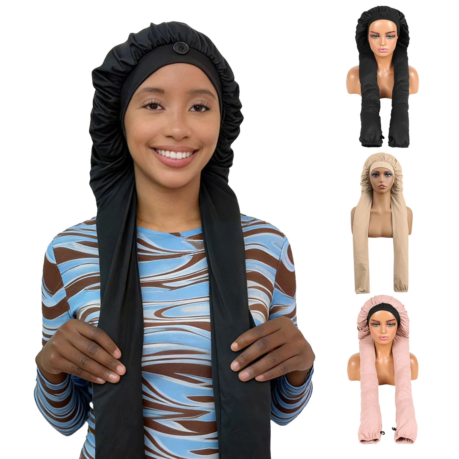 Long Hair Bonnets F…
