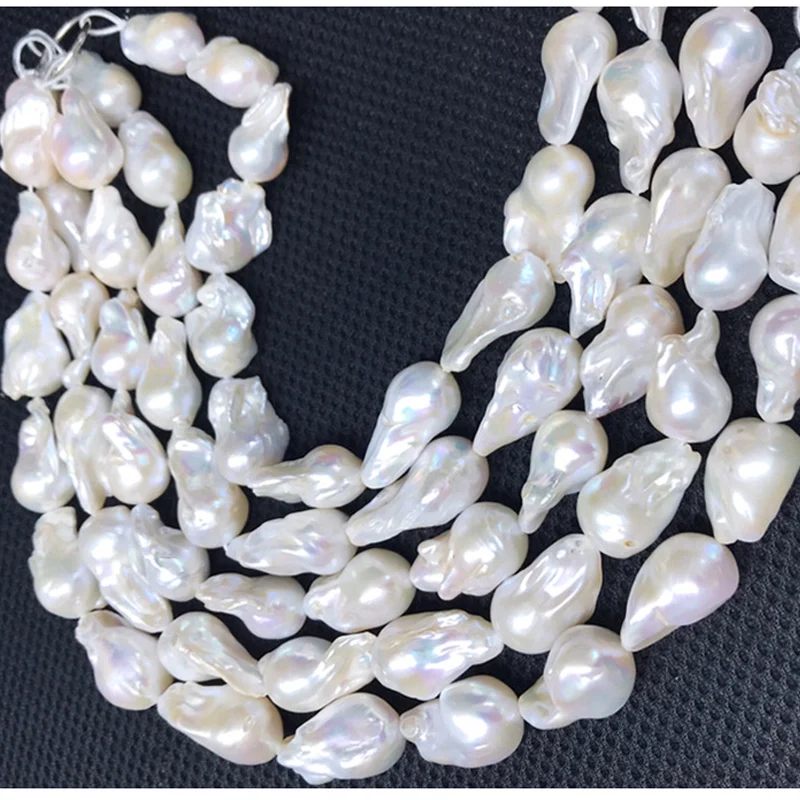 

15-16mm 2A 3A White Pink Purple Freshwater Pearl Irregular Baroque Pearls Strand for Necklace Jewelry 39-40cm жемчуг натуральный