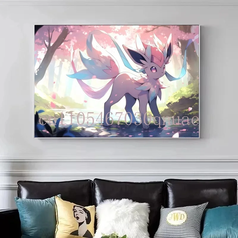 

Pokemon Canvas Painting Cartoon Eevee Anime Posters Prints Living Room Kids Wall Art Pictures Home Decor Picture Kids Gifts