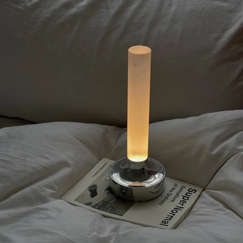 Vintage USB Rechargeable Candle Table Lamp Bar Dining Table Decorative Light Bedside Lamp