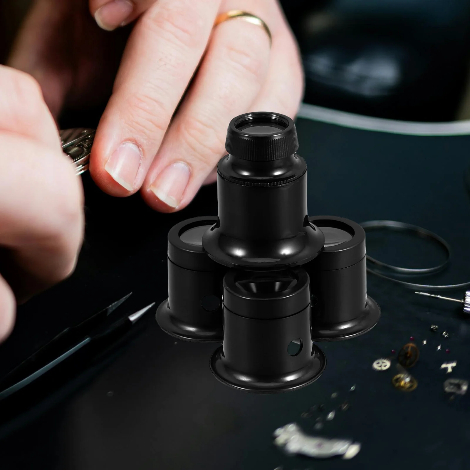 

4Pcs Watchmaker's Loupe Magnifying Glass Clip-on Lens for Detailed Watch Repair Crafts Reading and Jewelry Maintenance