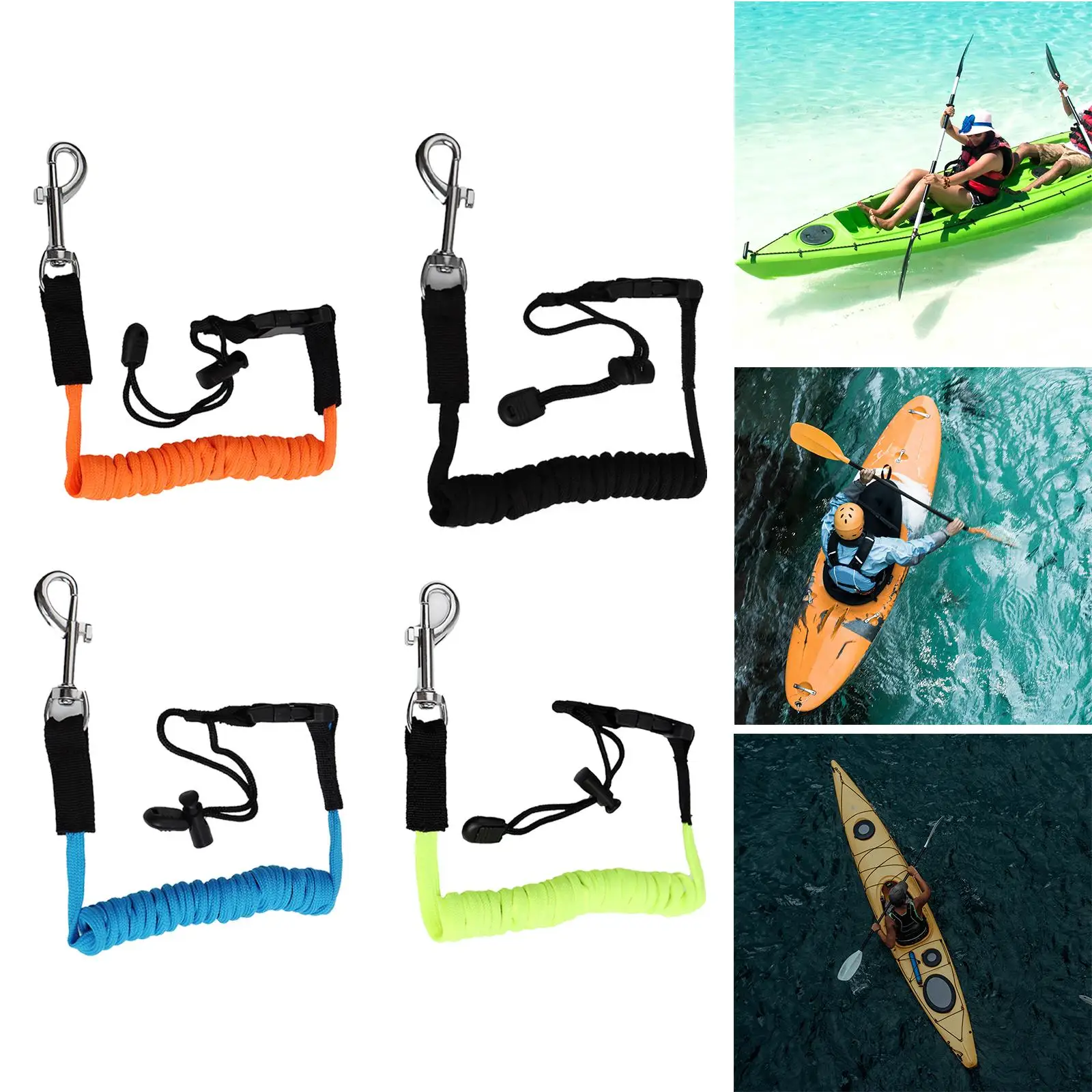 

Paddle Holder Lanyard Coiled Tether Cord Kayak Accessory for Fishing Rod Canoe Boating Accessories