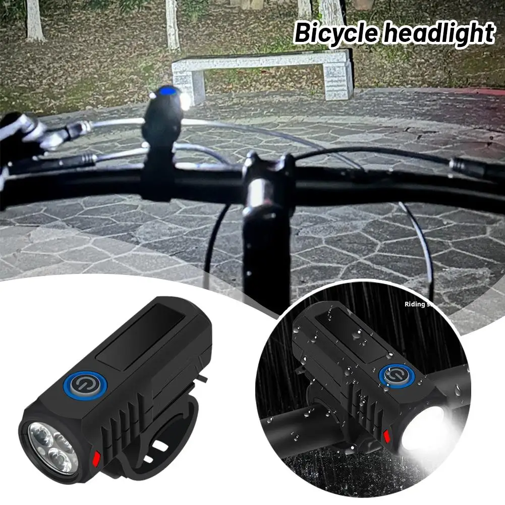 Bicycle Light 3 LED Front Bike Headlight USB C Rechargeable Super Bright IPX6 Waterproof MTB Road Cycling Flashlight Scooter