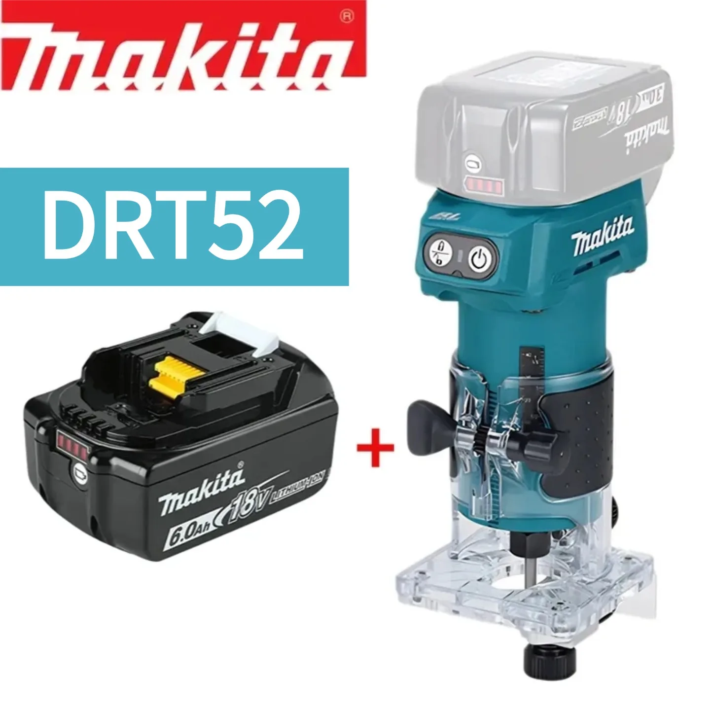Makita DRT52 Cordless Woodworking Trimmer 18V Slotting Multi-function Electric Wood Milling Woodworking Trimmer 18V Battery