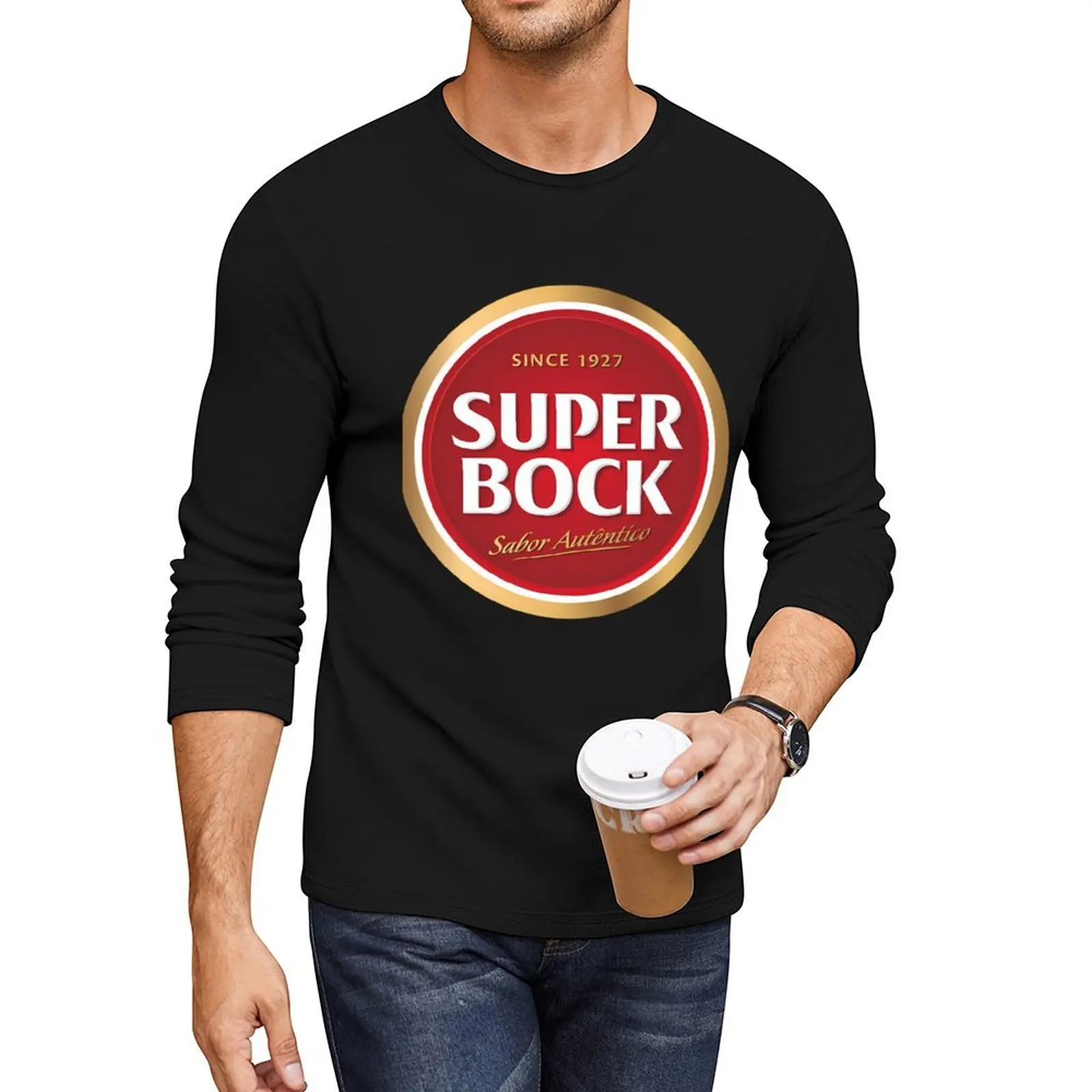 

Длинная футболка с логотипом Super Bock Since 1927 года, блузка, мужские рубашки для тренировок