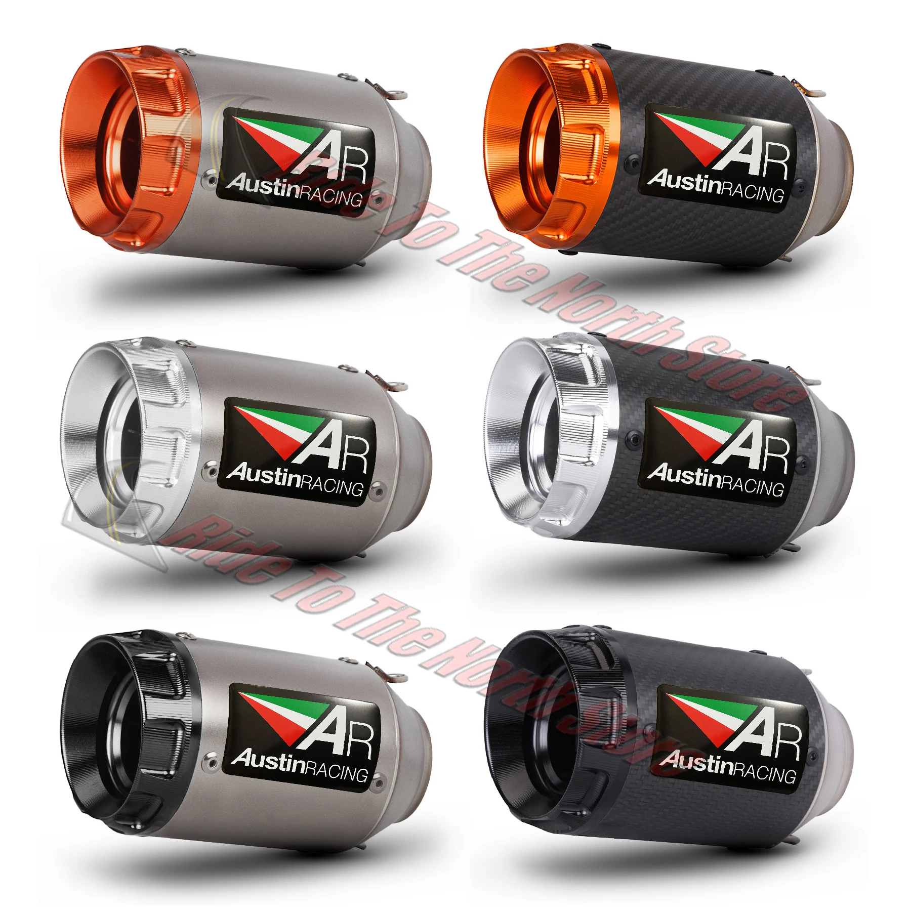 

Carbon Fiber/Stainless AR austinracing Motocycle Exhaust DB Killer For Kawasaki Yamaha Suzuki Honda Ktm Bmw 51mm Inlet Universal