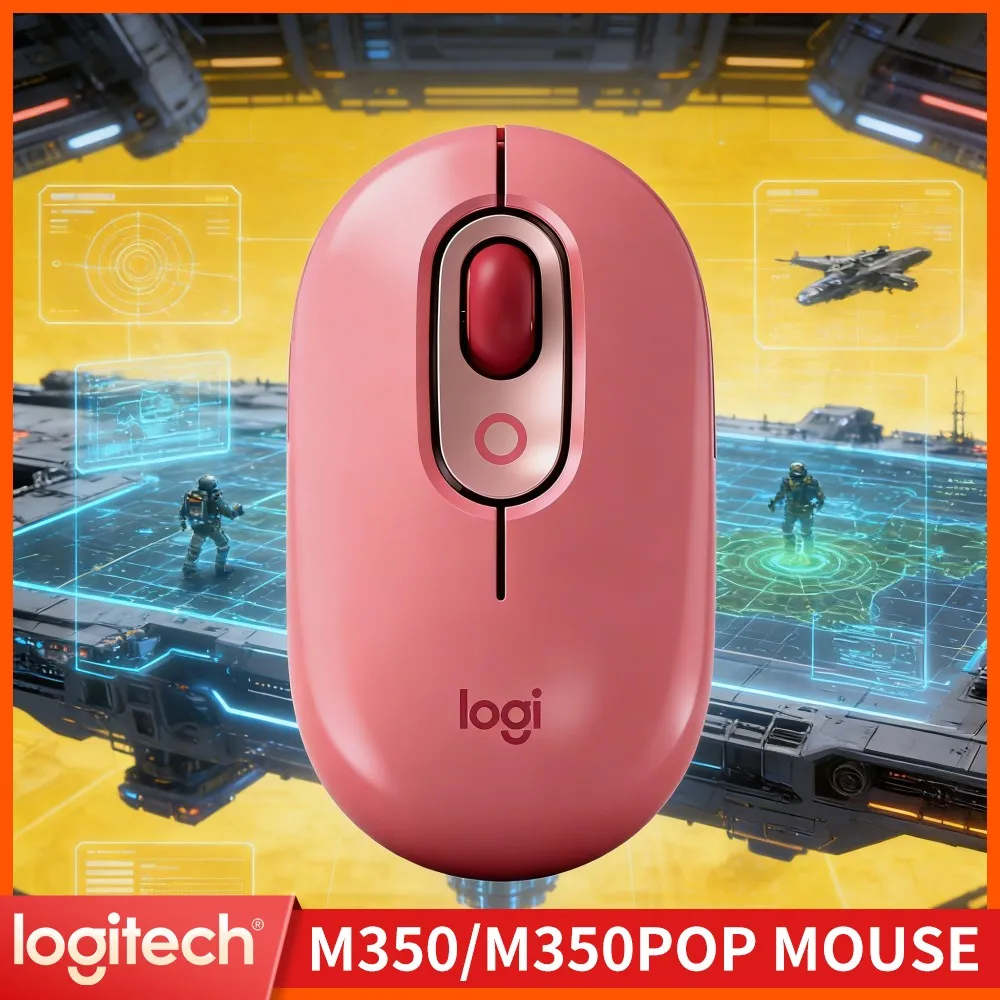 Portable Logitech M350 POP Mouse Bluetooth USB 90% Less Noise 18-Month Battery For Work Travel Home Daily Use