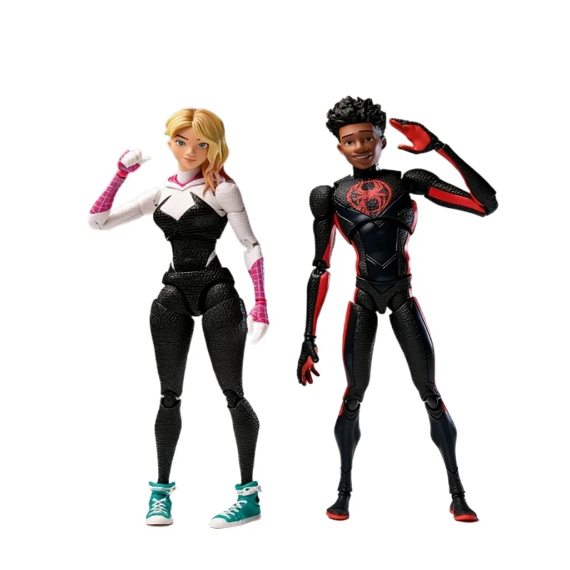 Spider-Man: Przez Wielkie Sieć (Spider-Verse) 15cm CT SHF Miles Morales Spider-Gwen Figurka Akcji Ruchoma Figurka Anime Model Zabawka Ozdoba Prezent — 2