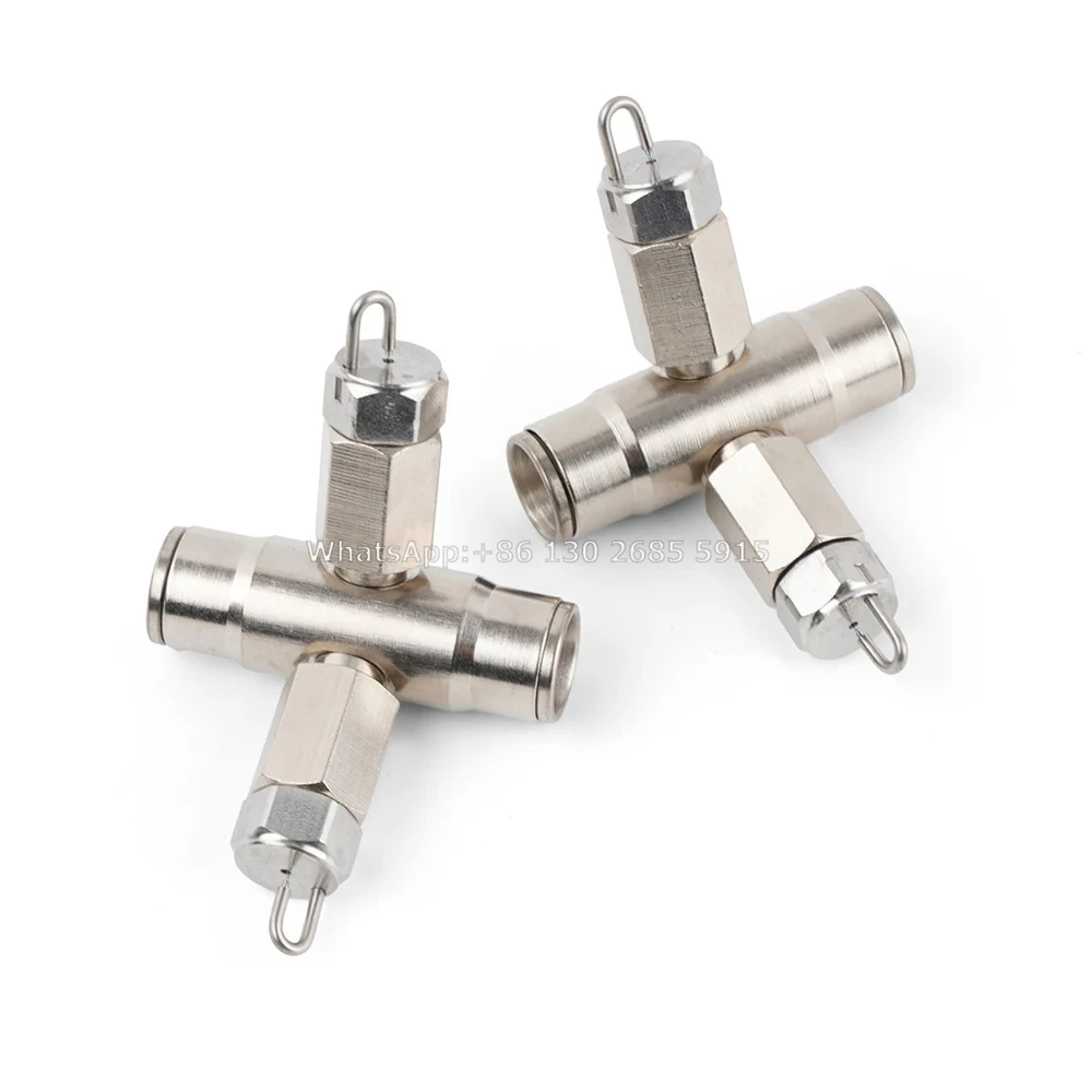 3/8" 9.52mm Quick Connect Coupling T Connector For Mist Cooling System 3/16" Misting Nozzles High Pressure Fog Machine Fitting