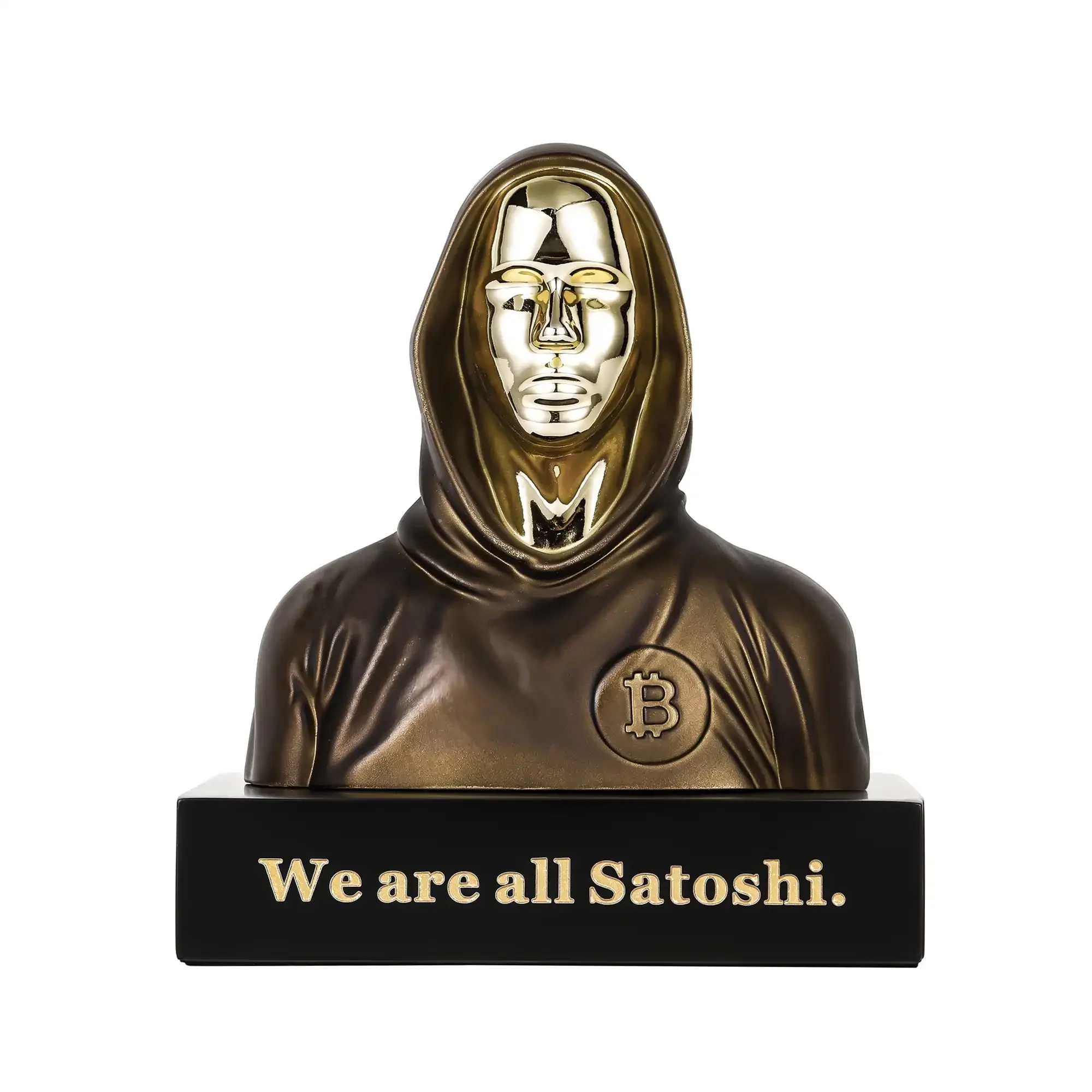 Statue en résine Satoshi NakamPain, 6 figurines de crypto-monnaie, finition bronze, fait à la main, BTC Bitcoin