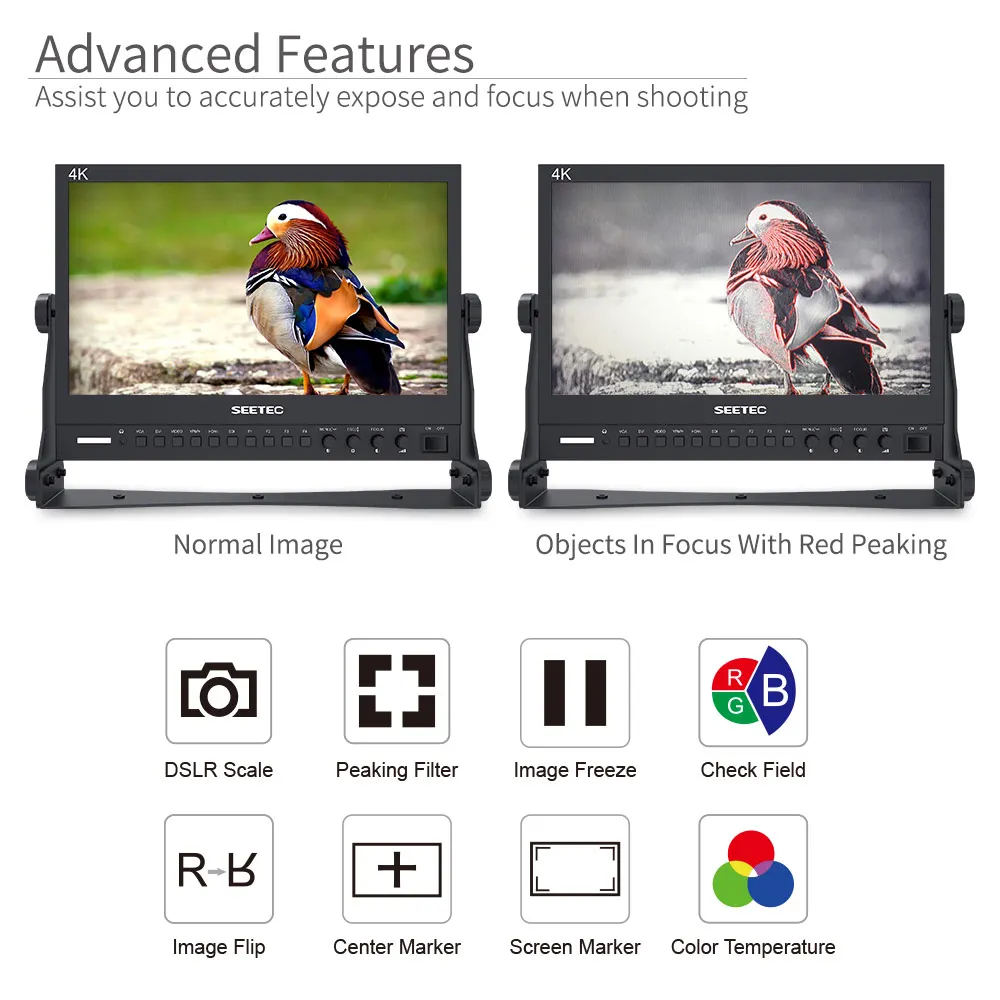 SEETEC P133-9HSD 13.3 بوصة برو SDI البث رصد الألومنيوم تصميم IPS شاشة كاملة HD 1920x1080 مع 3G-SDI 4K HDMI AV YPbPr