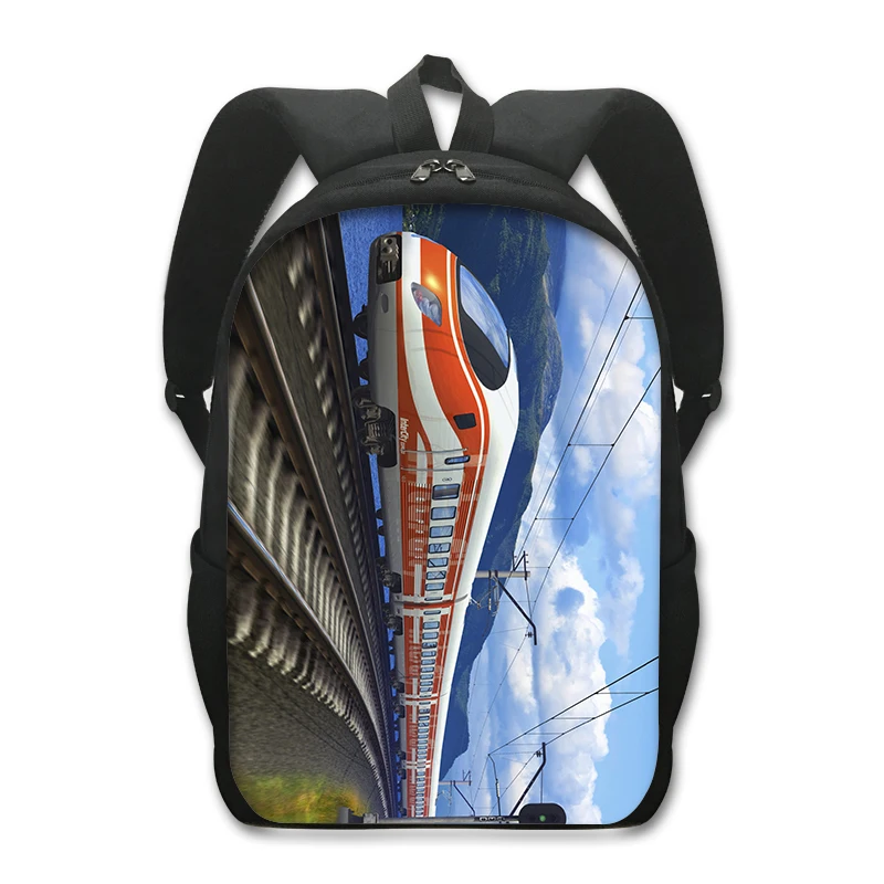 High Speed Rail Train Print Mochila para Adolescentes Meninos e Meninas, mochilas escolares para crianças, bolsa para laptop para viagem, bolsa de livro para mulheres e homens