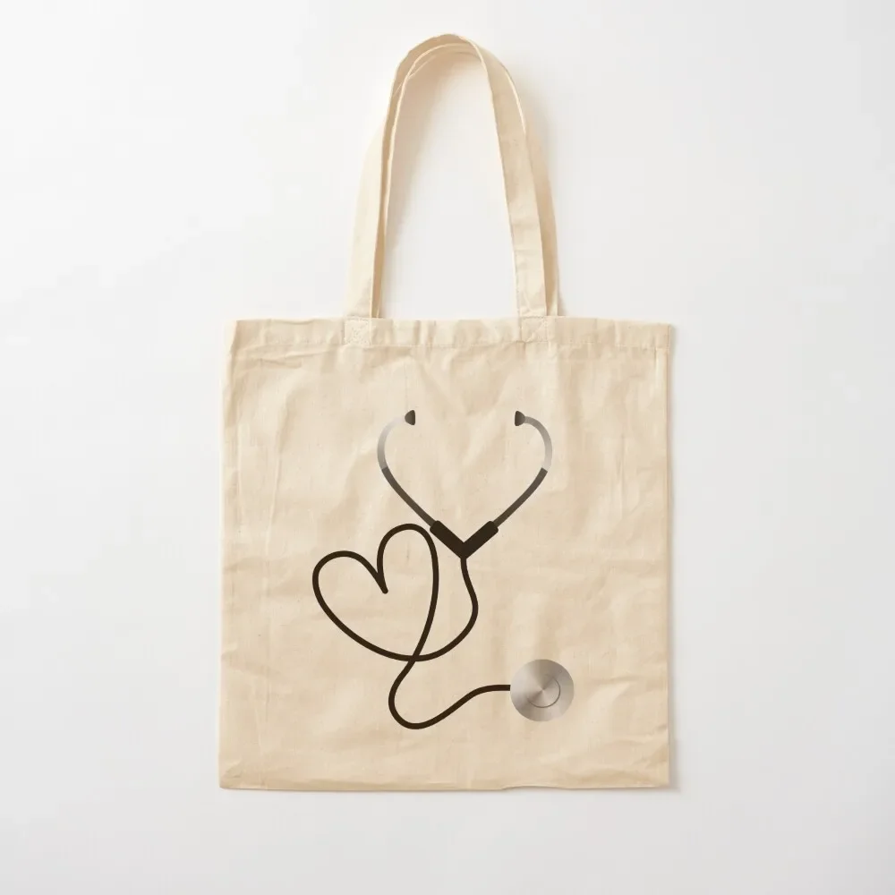 

Heart Stethoscope Tote Bag canvas tote bags Reusable bags