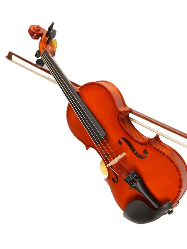 Regalo para Navidad 1/8 1/16 1/10 tamaño con estuche cuerdas de arco reposabrazos bajo violín de madera para niños estudiantes violín para niños