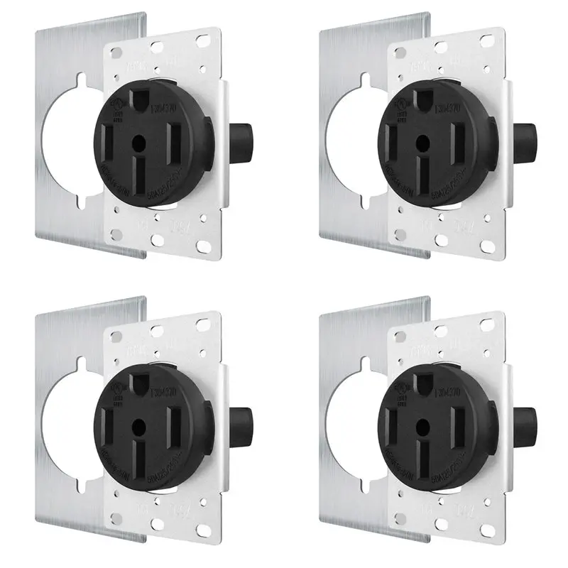 

Розетка AB41-4X NEMA14-50 промышленного класса для еще большей безопасности, без перегрева или плавления, для зарядки электромобилей, 50 А, 125/250 В