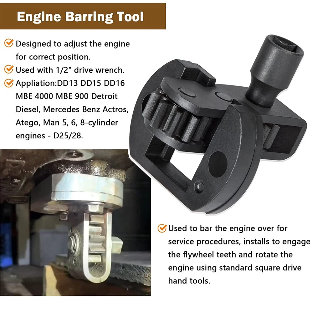 For Detroit Diesel DD15 Engine Camshaft Timing Tool TDC Locating Pin Brake Adjustment Tool Barring Tool Fuel Line Socket J-47487