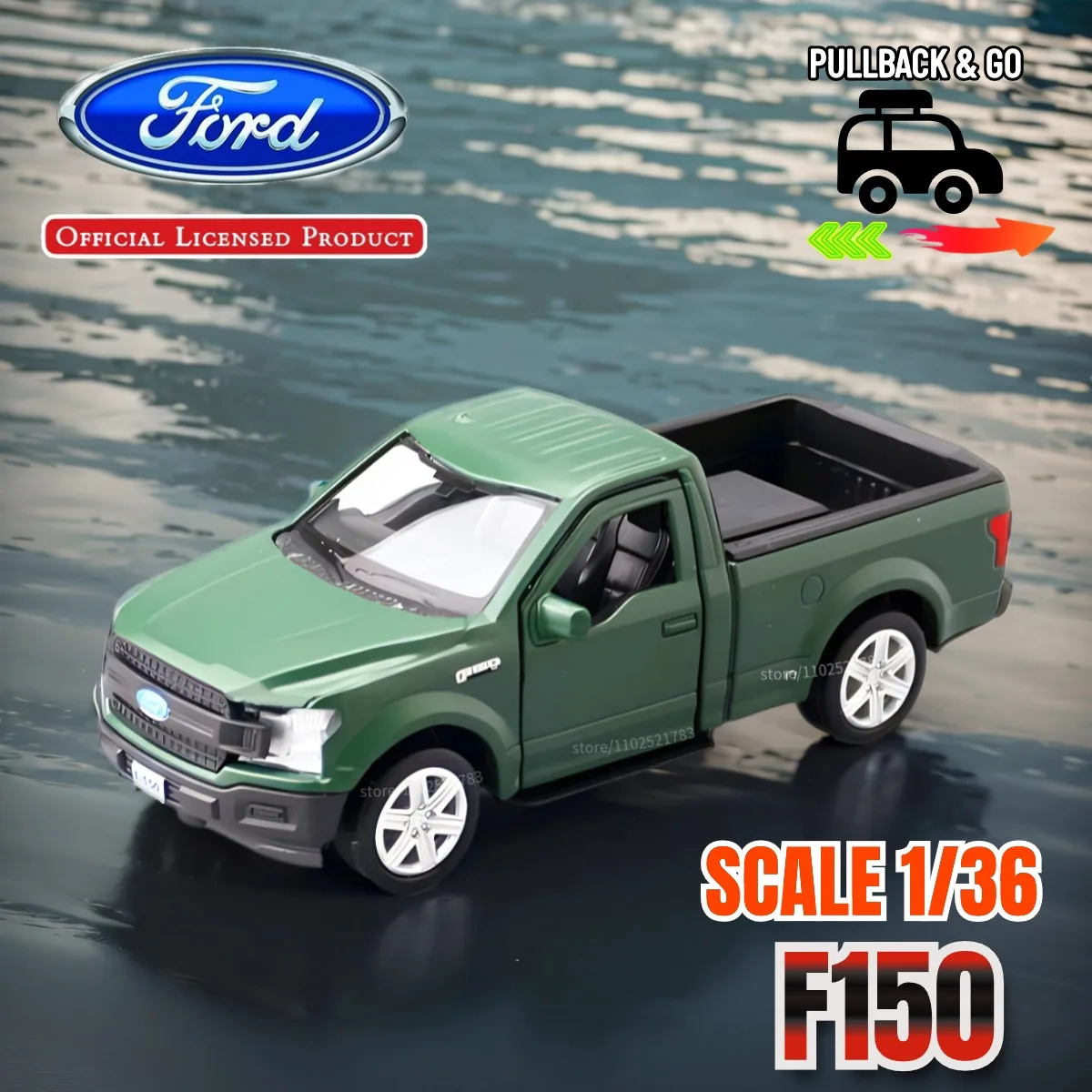 1:36 Car Model Replica Ford F150 Pickup Truck Scale Metal Diecast Miniature Art Vehicle Collection Xmas Gift Boy Friend Toy