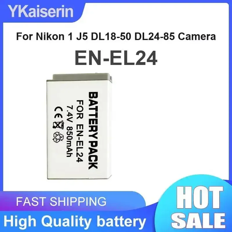 

Износостойкая экологичная батарея EN-EL24 емкостью 850 мАч для камер Nikon 1 J5 DL18-50 DL24-85