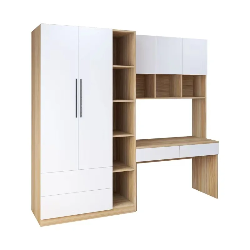 

Computer desk with wardrobe integrated, simple and modern multi-functional combination bookshelf, student writing desk