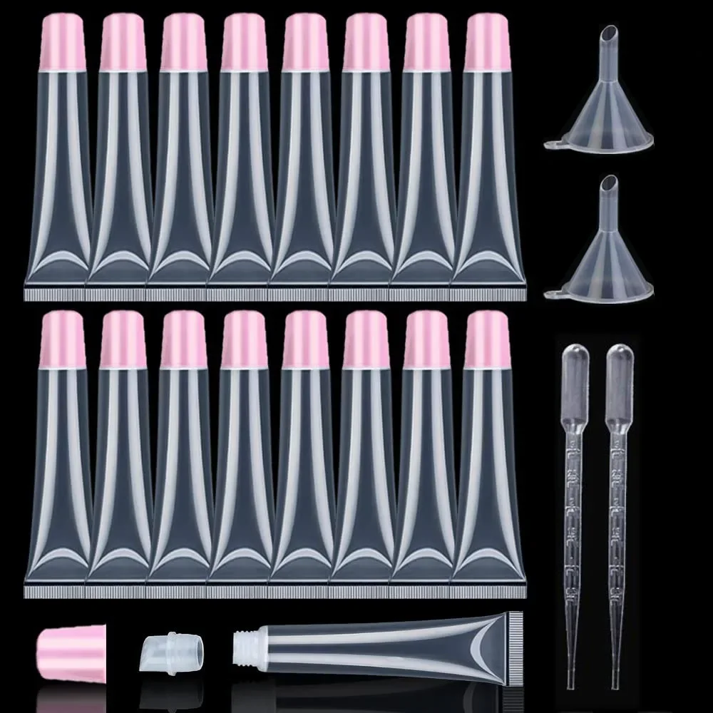 50 Stück 10/15ML Lipgloss-Tuben, leere Lipgloss-Behälter, Lippenbalsam-Tuben, nachfüllbare Kunststoff-Squeeze-Tuben für Lipgloss, DIY-Kosmetik – Detail 1