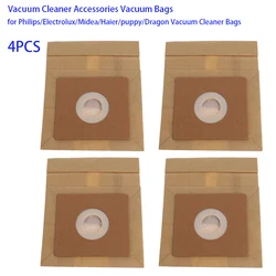 4pcs Philips/Electrolux/Midea/Haier/Sharp/Samsung/Pensonic/LG Universal Vacuum Cleaner Paper Dust Bags Replacement Accessories