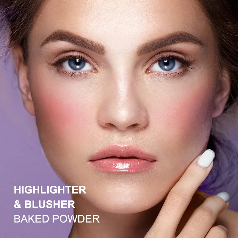 Pearlescent baking powder eye shadow whitening three-dimensional color eye shadow face repair highlight cheek red plate