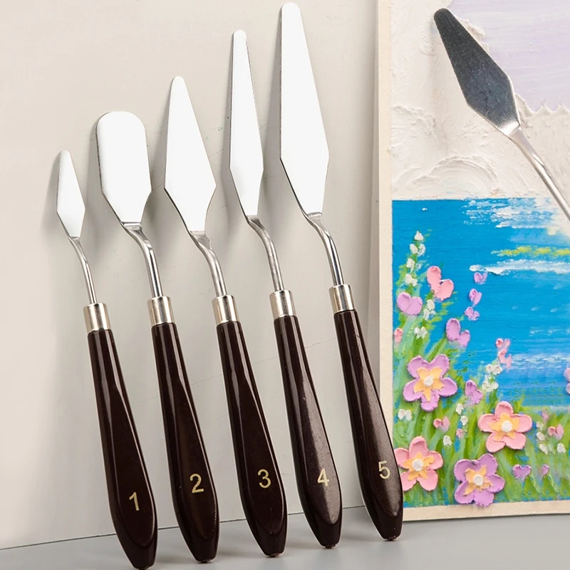 Stainless Steel Oil Painting Knives Artist Crafts Spatula Palette Mixing Knife Scraper Art Acrylic Gouache Painting Drawing Tool